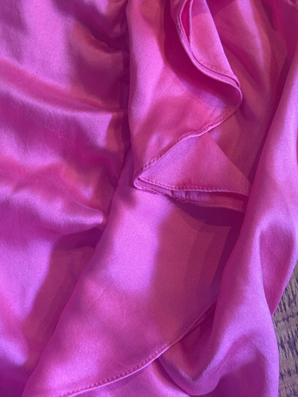 Cache Pink Satin Ruffle Chemise - Picture 3 of 3